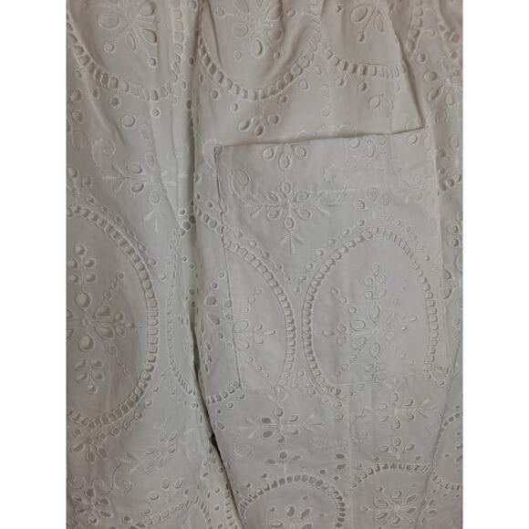 Charo Ruiz Ibiza‎ Women's White Brigid Wide Leg Eyelet Palazzo Trouser Size M - Picture 6 of 6